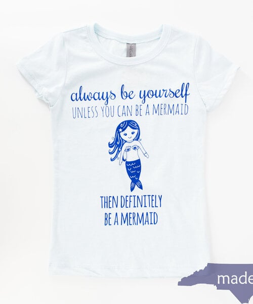 Mermaid Girl Tee Lt Blue