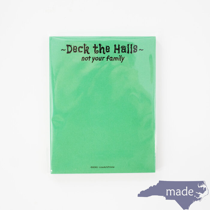 Deck The Halls Notepad - LineArt Prints