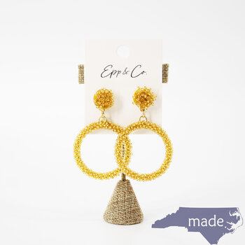 Everyday Beaded Gold Circle Drops