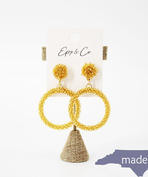 Everyday Beaded Gold Circle Drops