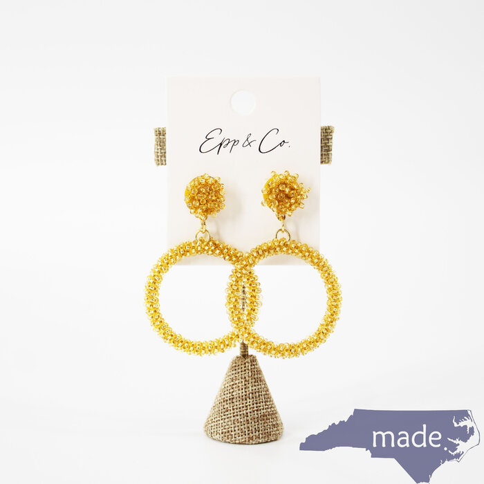 Everyday Beaded Gold Circle Drops - Epp and Co