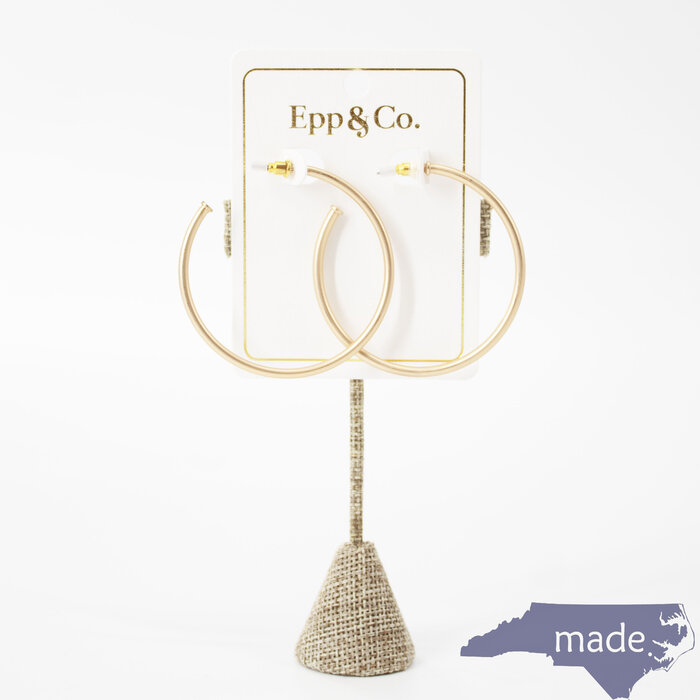 Matte Gold Skinny Hoop - Epp and Co