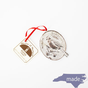 Oval North Carolina Christmas Ornament Cardinal & Dogwood