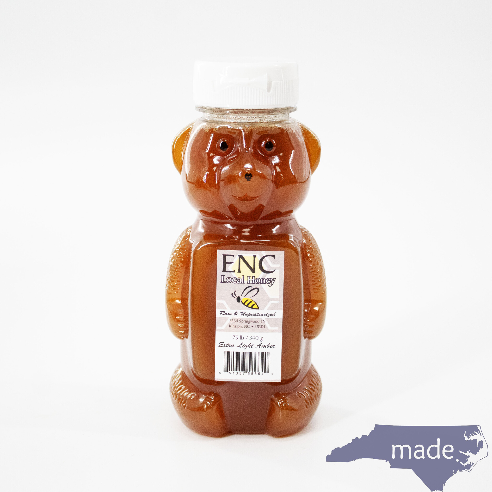 Extra Light Amber Honey Bear - ENC Honey - Made in NC, LLC