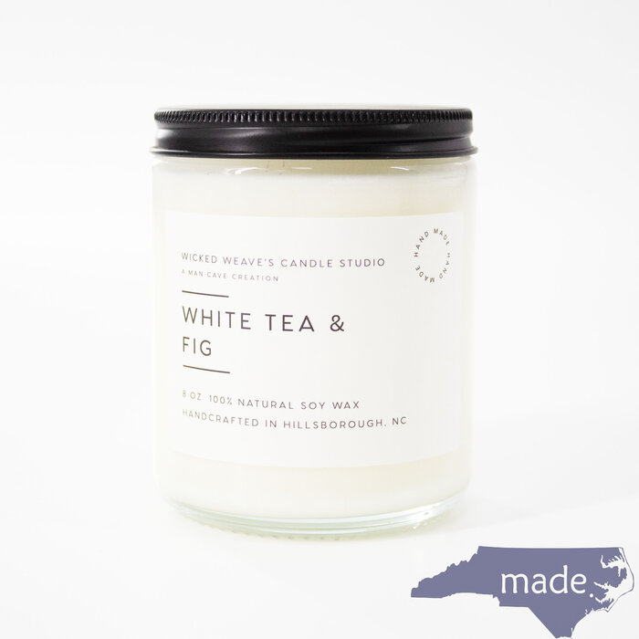 White Tea & Fig Soy Wax Candle - Wicked Weave's Candle Studio