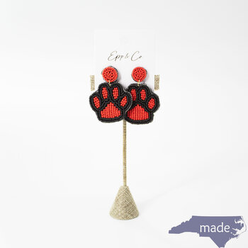 Black and Red Beaded Paw