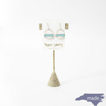 Silver & Turquoise Half Moon Sand Earrings - Muro Jewelry
