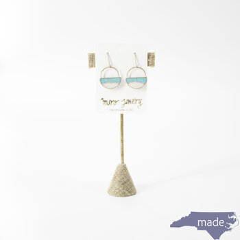 Silver & Turquoise Half Moon Sand Earrings