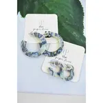 Abalone Acetate Hoop Earrings Midi - The Paper Dresss