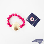 Medallion Bracelet Hot Pink/Gold - SoCharm Designs