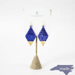 Delaney Diamond Earrings in Blue - The Painted Pearl