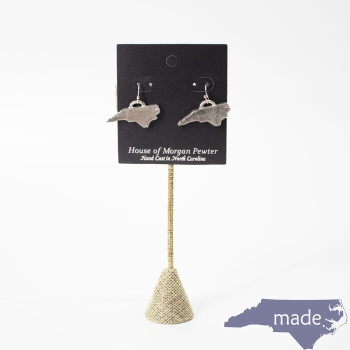 North Carolina State Outline Earrings - House of Pewter