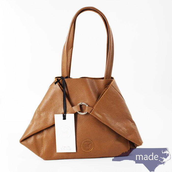 Modena Leather Handbag Tan - Le Papillon