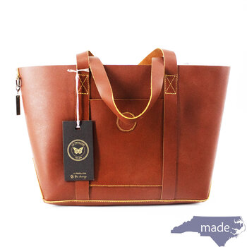 Marquise Cognac Leather Tote