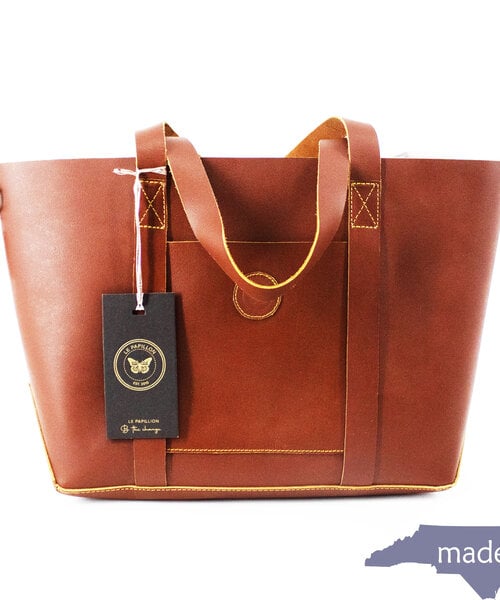 Marquise Cognac Leather Tote
