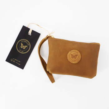 Heritage Pouch with Wristlet Tan