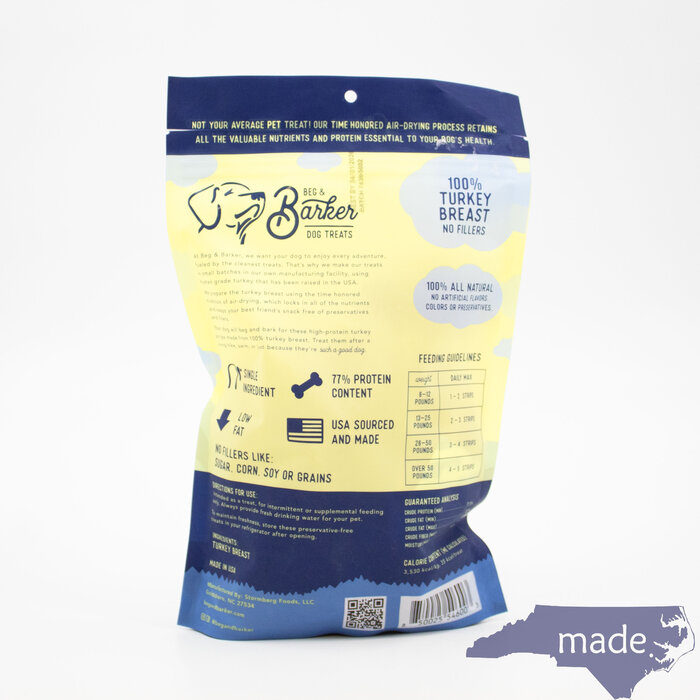 Turkey Breast Doggie Jerky Premium Dog Treats - Beg & Barker