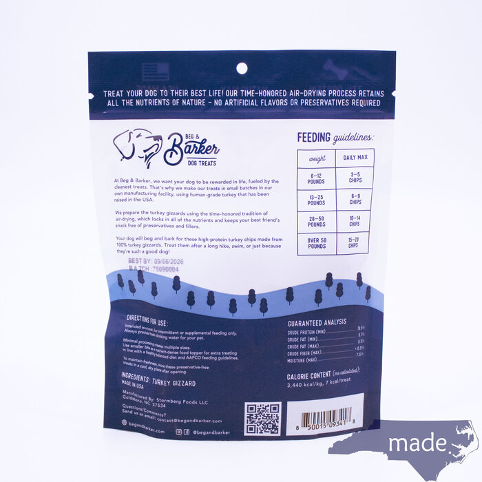 Whole Turkey Chips - Beg & Barker Premium Dog Treat