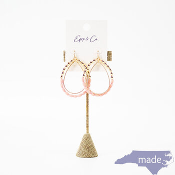 Gold & Pink Wood Teardrops