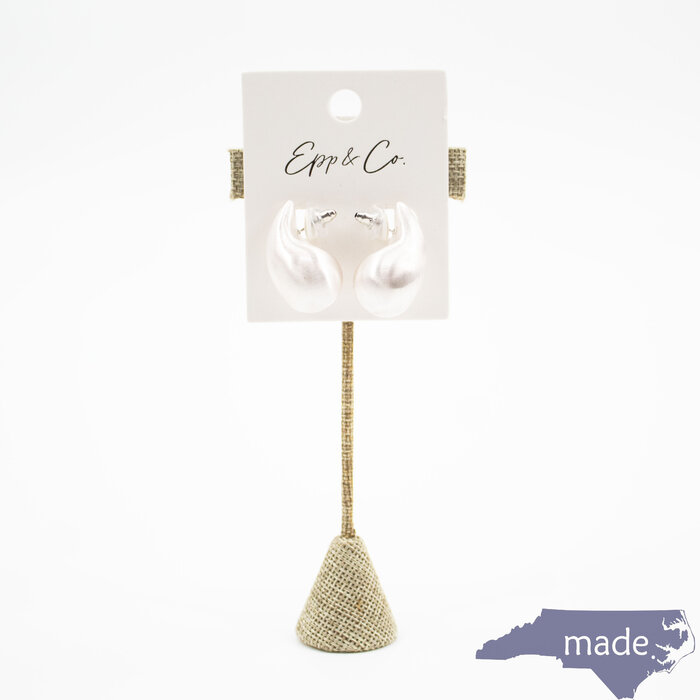 Matte Silver Teardrop Studs - Epp and Co
