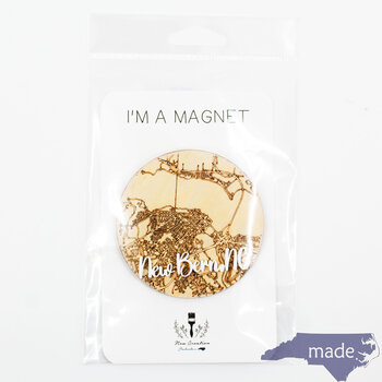 New Bern Wooden Magnet