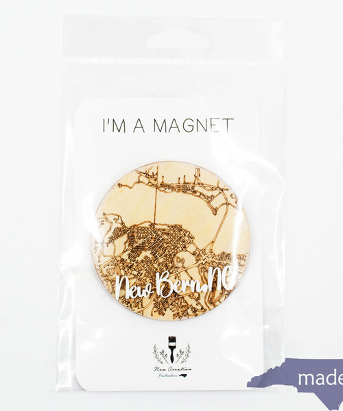 New Bern Wooden Magnet