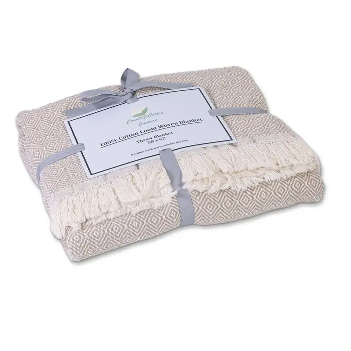 58"x62" Cotton Patterned Throw Blanket - Country Cottons