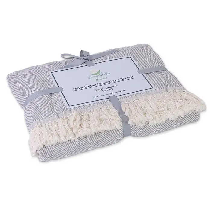 58"x62" Cotton Patterned Throw Blanket - Country Cottons