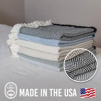 58"x62" Cotton Patterned Throw Blanket