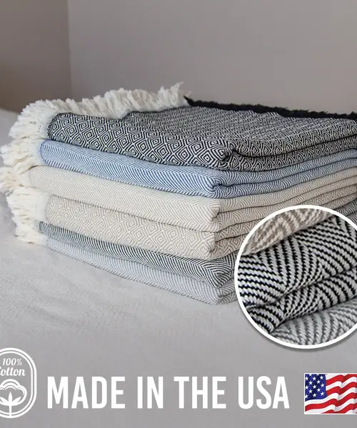 58"x62" Cotton Patterned Throw Blanket