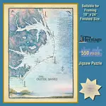 Outer Banks Waterways Map 550 Piece Puzzle - Heritage Puzzle