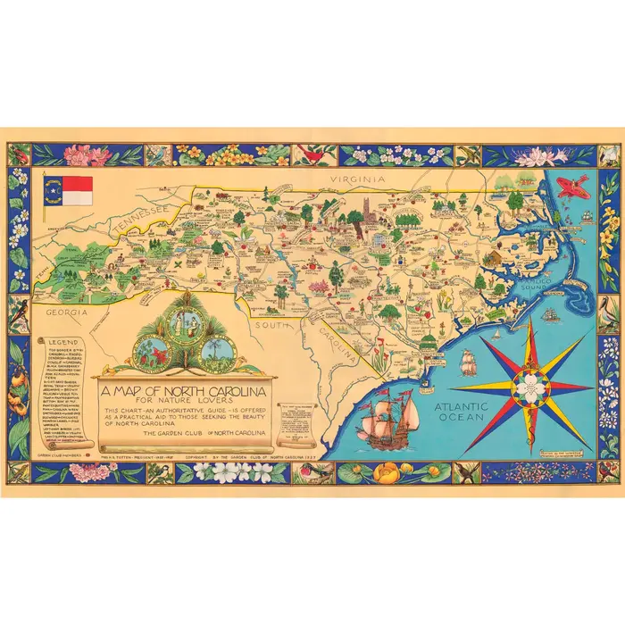 Map of NC for Nature Lovers 550 Piece Puzzle- Heritage Puzzle