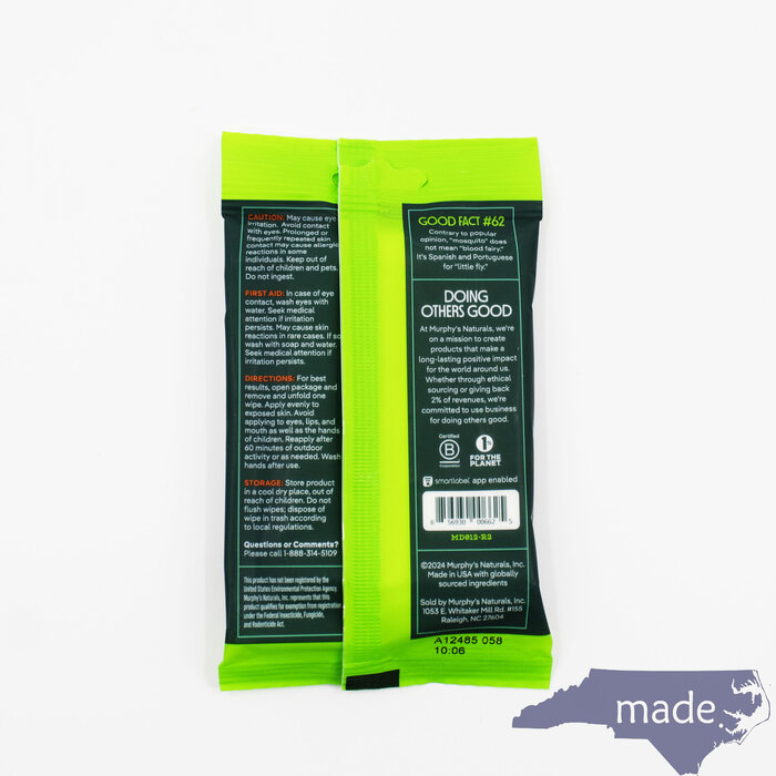 Mosquito Repellant Wipes - Murphy's Naturals