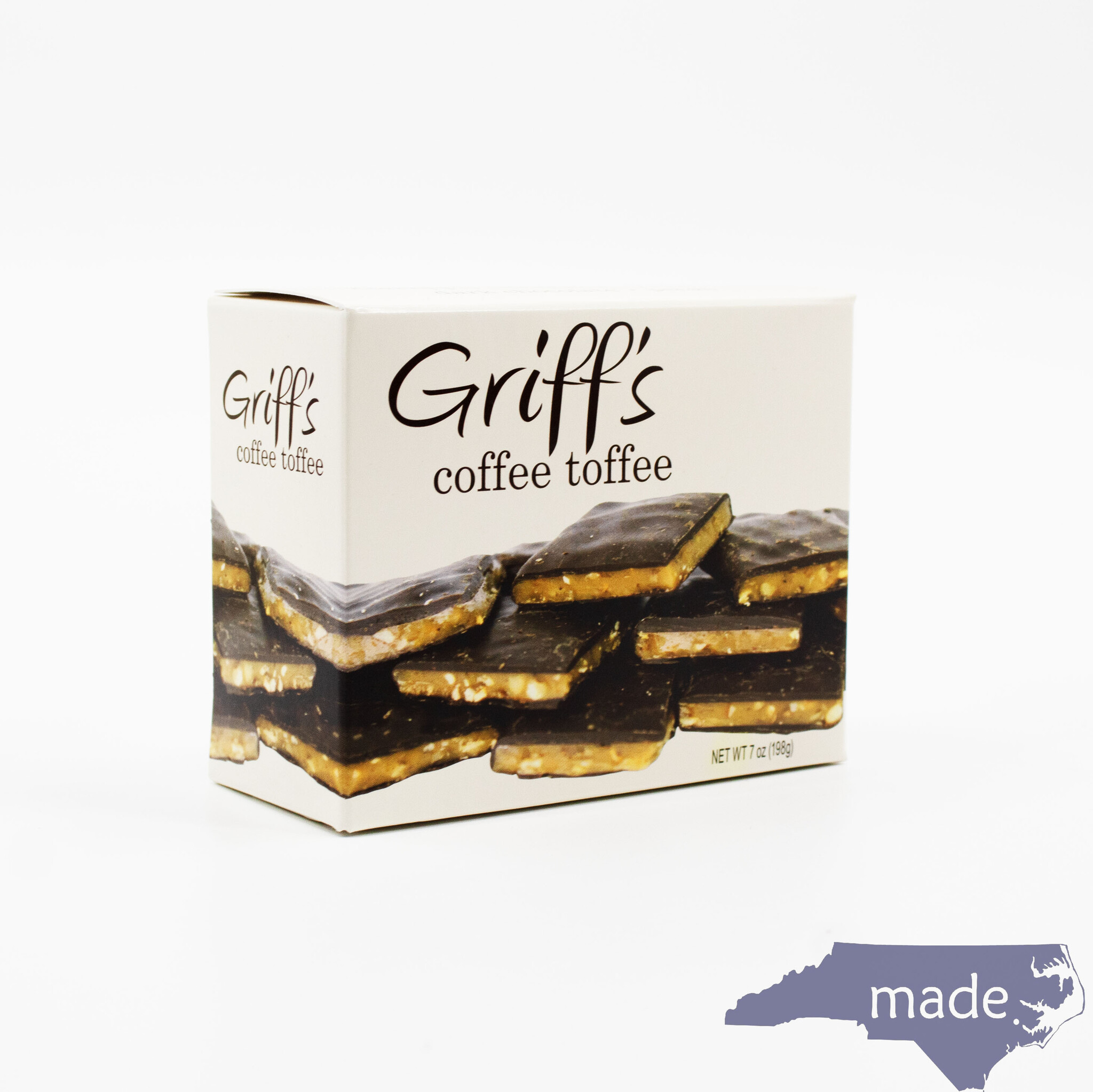 0073　toffee+bean Griff's Coffee Toffee - Chapel Hill Toffee 7oz - Made in NC, LLC