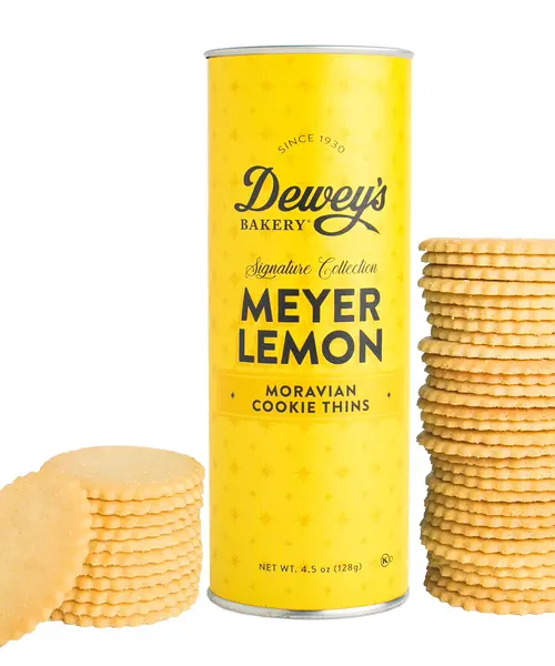 Meyer Lemon Moravian Cookie Thins 4.5 oz. Tube
