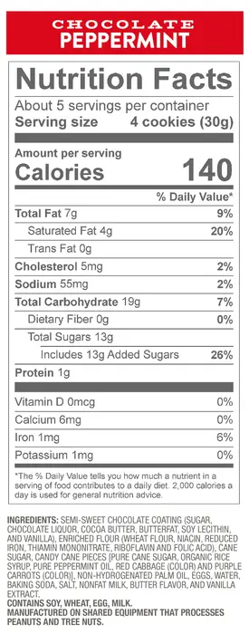 Peppermint Sugar Cookies 5.5 oz. - Dewey's Bakery