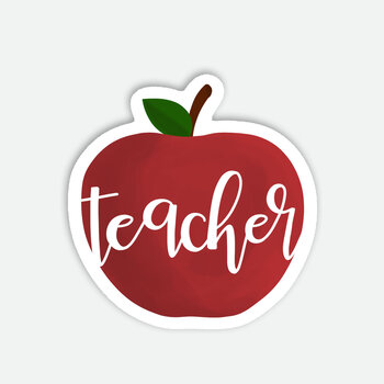 Teacher Apple Sticker