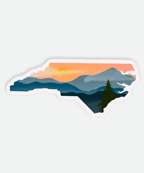 NC Mountain Sunset Sticker