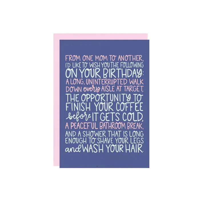 From One Mom To Another Birthday Card - Little Lovelies