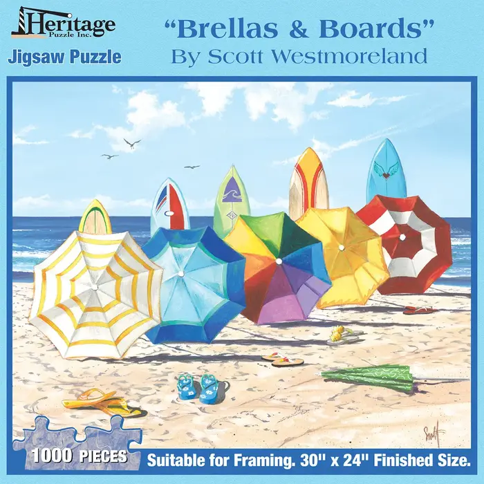Brellas and Boards 1000 Piece Puzzle - Heritage Puzzle