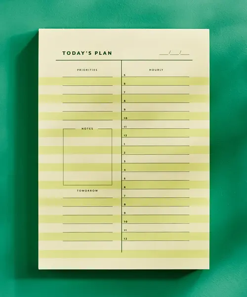 Highlights Yellow Stripe Daily Planner Notepad
