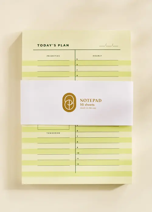 Highlights Yellow Stripe Daily Planner Notepad- One & Only Paper
