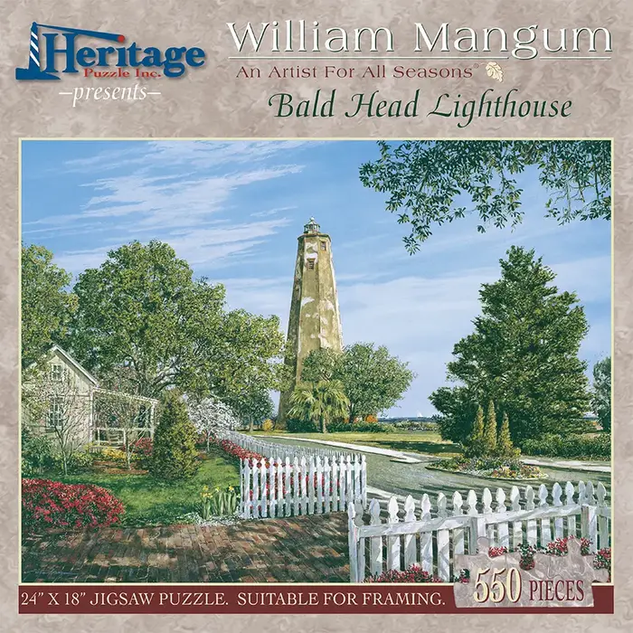 Bald Head Lighthouse 550 Piece Puzzle - Heritage Puzzle
