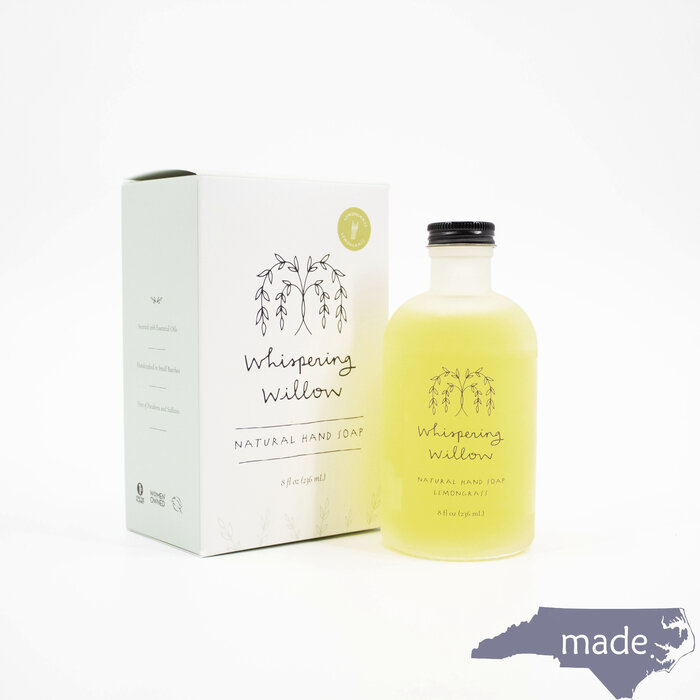 Lemongrass Liquid Hand Soap Glass Bottle - Whispering Willow
