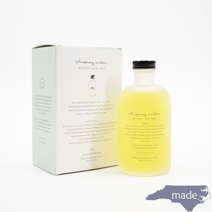 Lemongrass Liquid Hand Soap Glass Bottle - Whispering Willow