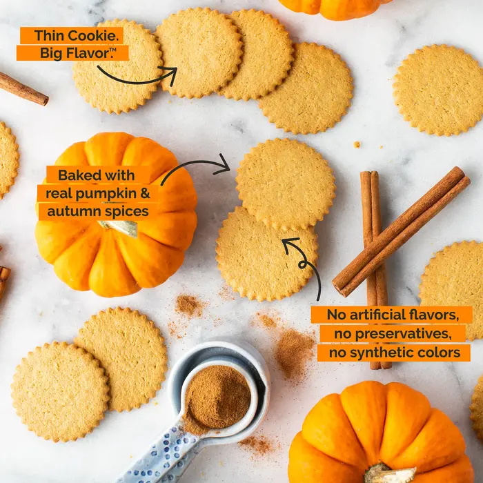 Pumpkin Spice Cookie Thins 9 oz. - Dewey's Bakery