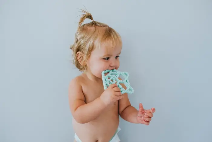 Bailey Bear Teether Seafoam - Leo+Cullie
