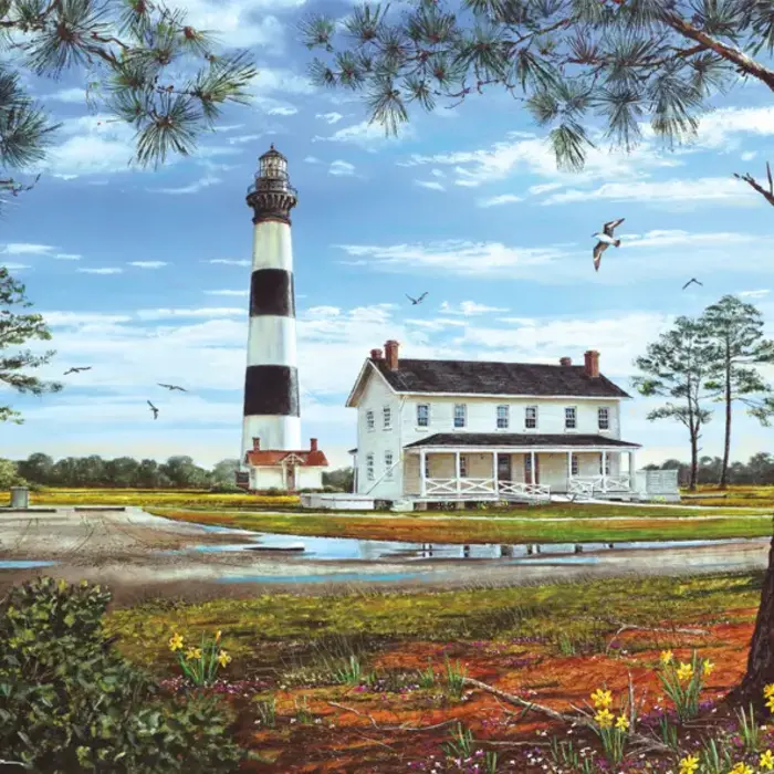 Bodie Island Lighthouse 550 Piece Puzzle - Heritage Puzzle