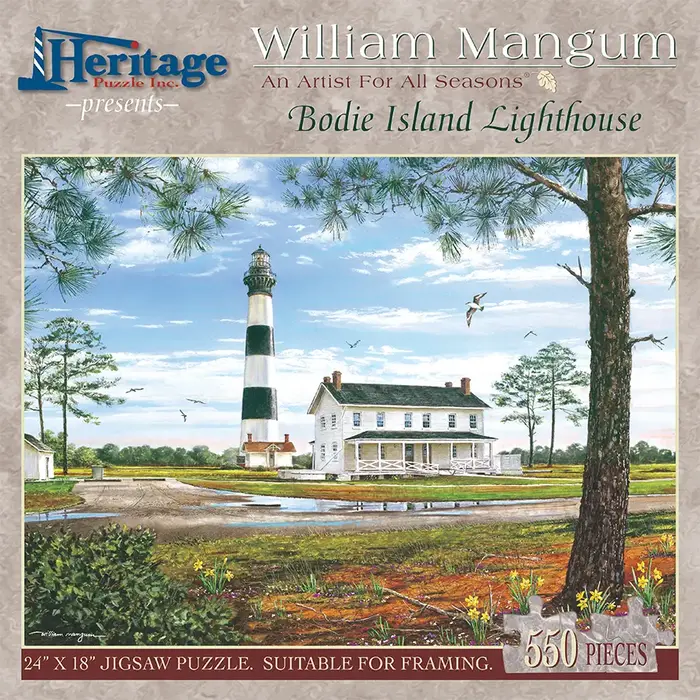 Bodie Island Lighthouse 550 Piece Puzzle - Heritage Puzzle