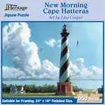 New Morning Cape Hatteras Lighthouse 550 Piece Puzzle - Heritage Puzzle